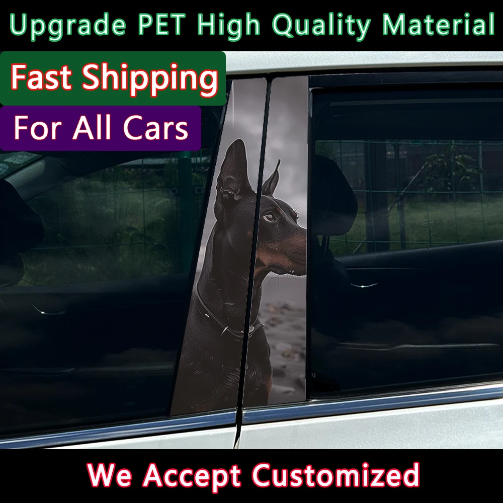 Doberman Pinscher Dog Car Stickers Auto B Pillar Waterproof Halloween Decoration DIY Car Doors Pillar Sunscreen Vinyl Decals