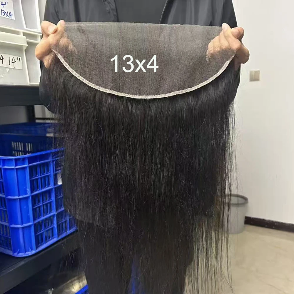 

13x4 Кружева спереди Только человеческие волосы Прямые 13x4 Прозрачные кружевные фронтальные застежки от уха до уха Предварительно выщипанные бразильские девственные волосы