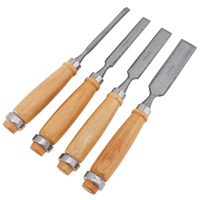 4PCS Flat Woodworking Chisel Steel Chisel Set Carving Chisel Carpenter Wood Chisels Tools Woodworking Tool Set Carving