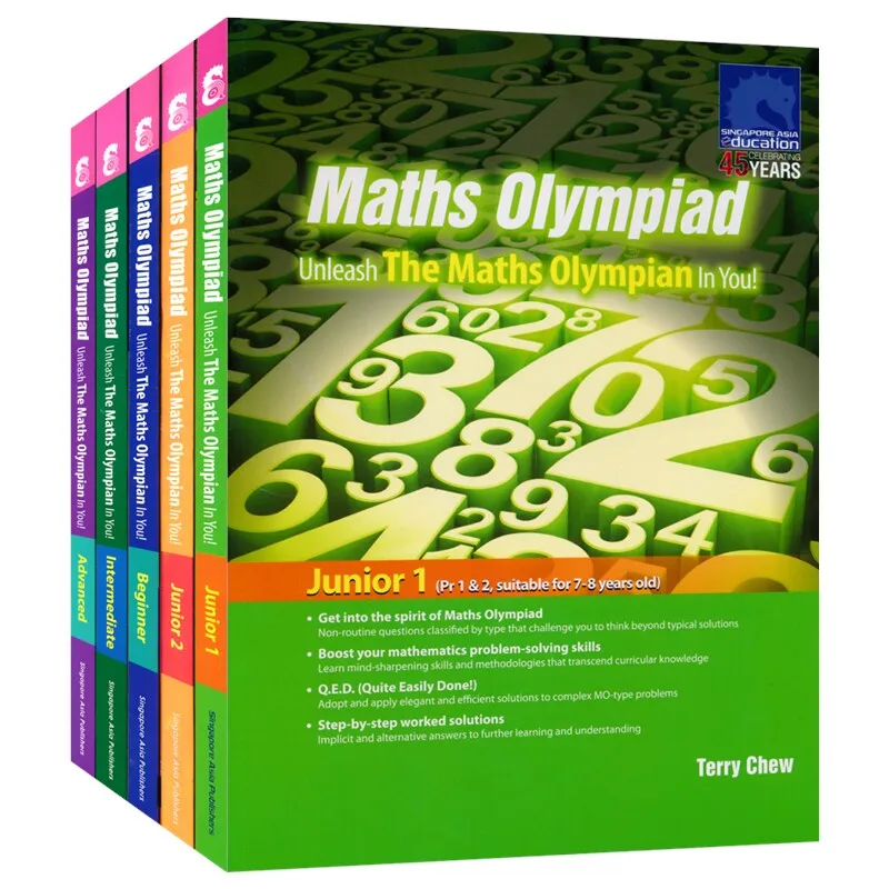 

5 Books/Set Singapore SAP Maths Olympiad1-6 Grade Mathematical Olympiad Thinking &Training