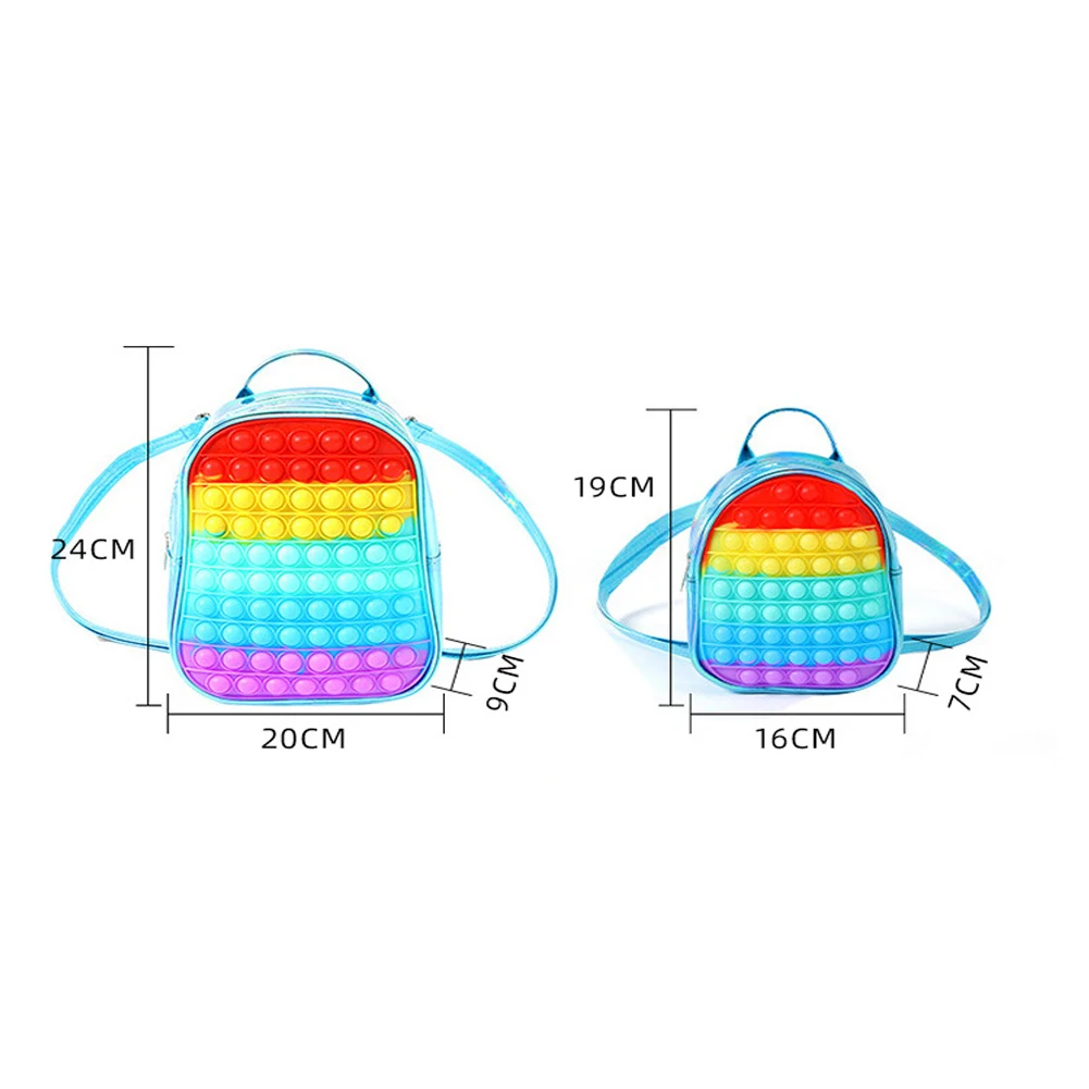 Backpack Pop Push Bubble Finger Toys School Bag Adult Anti Stress Reliever Squeeze Toys Antistress Pop Soft Squishy Gifts