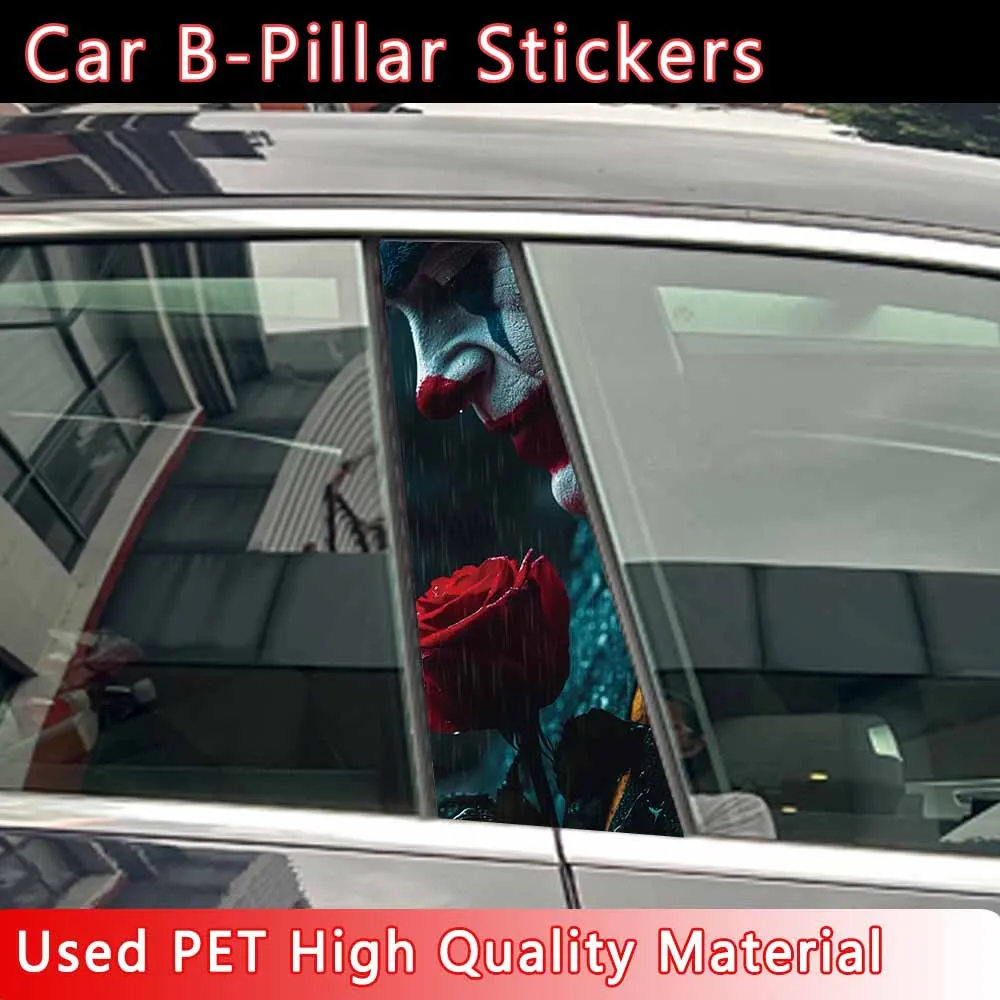 Graffiti CP Rose Car Stickers Auto B Pillar Waterproof Halloween Decoration DIY Car Doors Pillar Sunscreen PET Decals