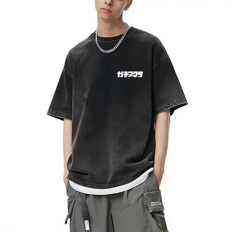 

Anime Gachiakuta Rudo Vintage Washed T-shirt Men Women Casual Retro Cotton T Shirts Male Cartoon Manga Humor T-shirts Fans Gift