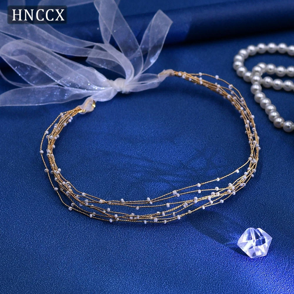 HNCCX Wedding Hair Bands Pearl Alloy Headwear Bridal Headband Hair Accessories Bride Hair Headdress for Evening Party CP28