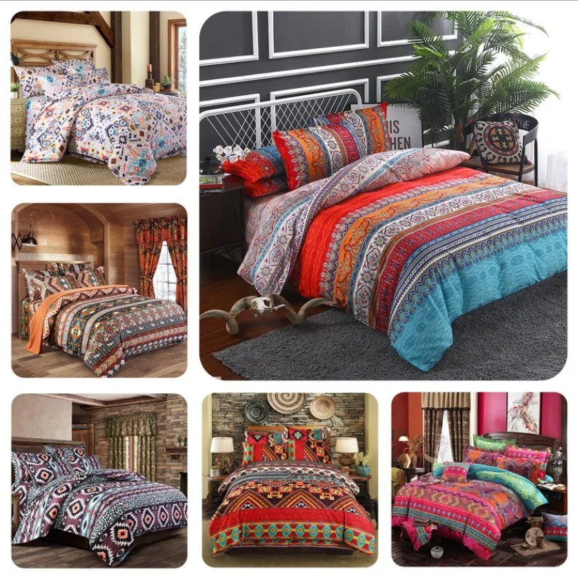 Bohemian 3D Yi Chu Xin Queen Size Bedding Set with Duvet Cover and Pillowcases, 2/3pcs Luxury Bed Set