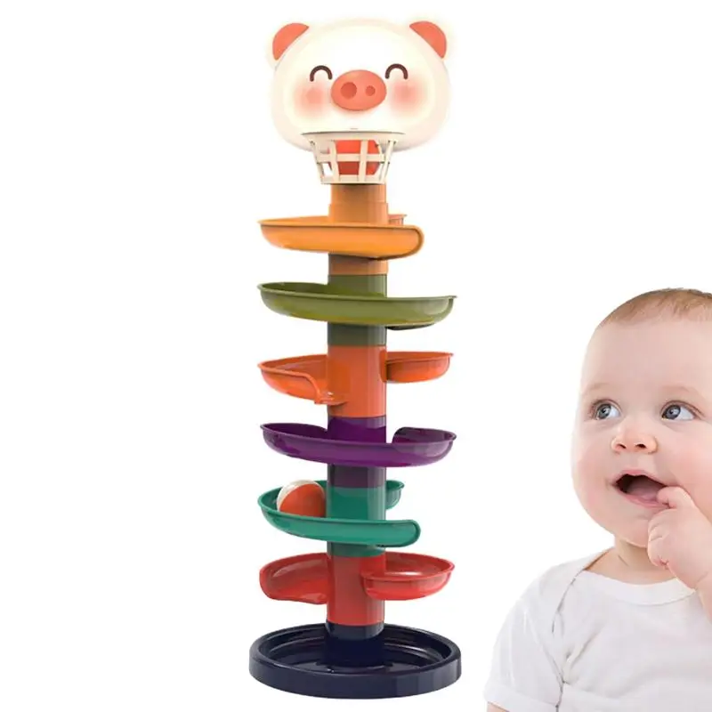 

Ball Drop Slide Toy Early Education Ball Rolling Toy Throwing Ball Slide Tower Game Stacking Track Ball Toy -3 Years Old