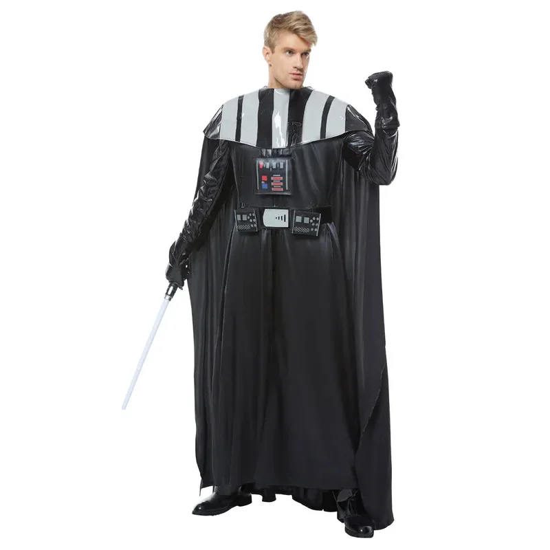 SN55Darth Cos Vader Cosplay Anime Costume Jumpsuit Vest Cloak Black Uniform Fantasia Men Boys Halloween Carnival Party Disgu$@1w