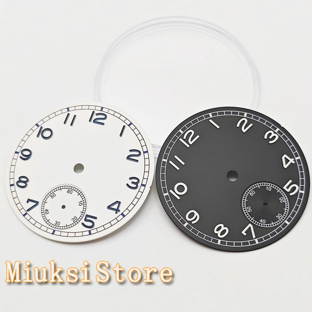 6498 Tarcza 37 mm Czarny Biały Niebieski Tarcza zegarka Zielony Świecący Pasuje do mechanizmu serii ETA 6498 Seagull ST3620 — zdjęcie 4