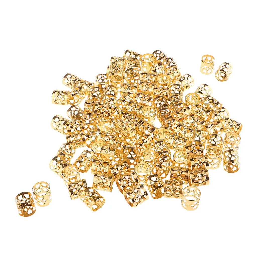 100 Stück Pro Hair Braids Schmuck Ring Manschetten Perlen Haarverlängerungen Dreadlocks
