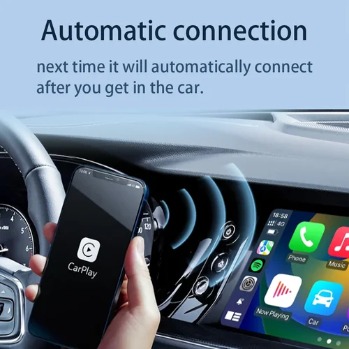 Imagen 2 del producto Interfaz USB tipo C inalámbrico CarPlay Android Auto Mini caja inteligente Plug & Play WiFi conexión rápida Compatible con 98% coches Carplay