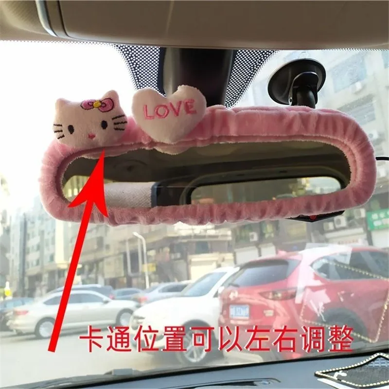 Sanrio olá kitty carro espelho retrovisor capa kawaii adorável personagem criativo dos desenhos animados plushie decoração bonito feminino exclusivo