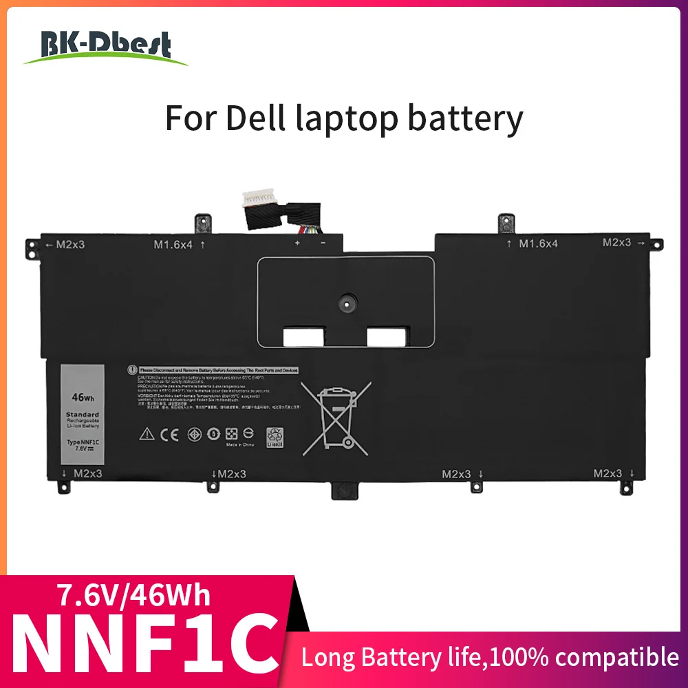 BK-Dbest New 7.6V 46Wh NNF1C Battery for Dell XPS 13 9365 HMPFH Series