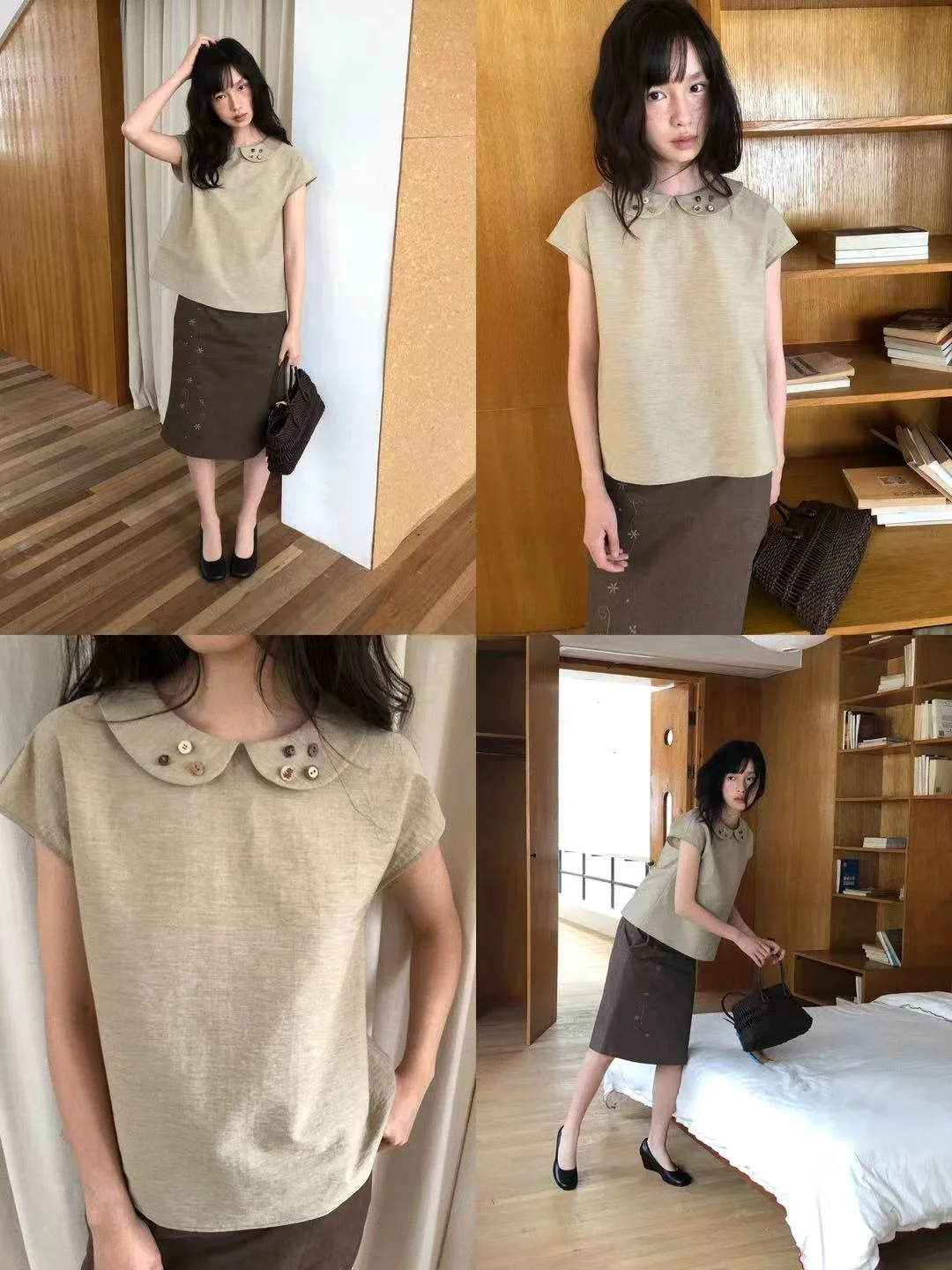 

Женская блузка Dorydory с воротником-стойкой и пуговицами на рукавах, 90% хлопок, приятная к коже, дышащая, новая весенняя модель