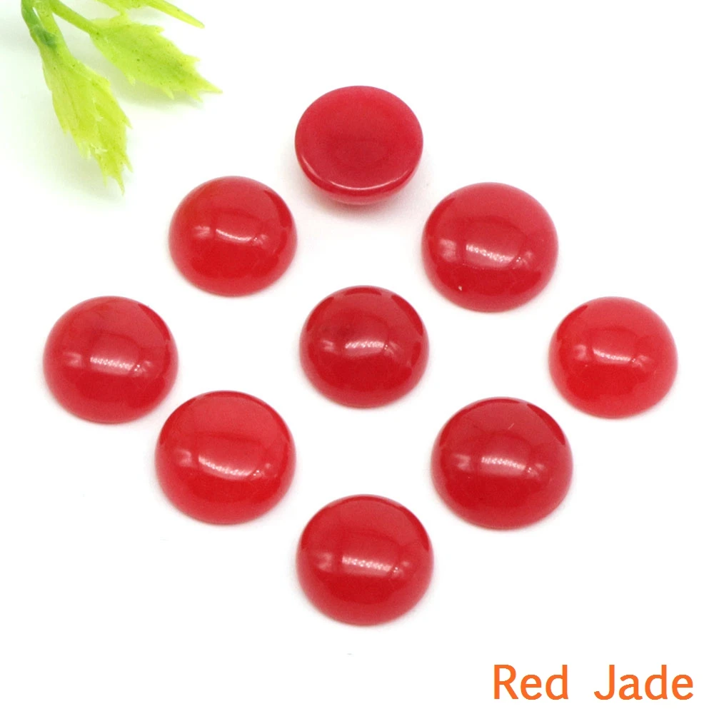 NONE 10mm Runde Cabochon Perlen mit flacher Rückseite Natursteine Halbkuppel Cab DIY Ohrring Ring Anhänger Schmuckherstellung Zubehör Großhandel 9