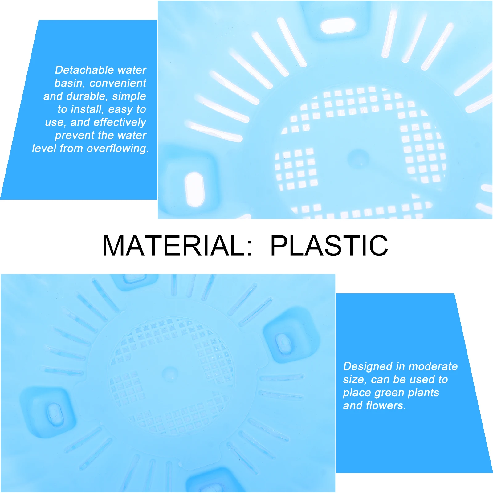 

2 Sets Hanging Planter Indoor Resin Plastic Flower Pot Outdoor Wall Flowerpot Container Blue Holder