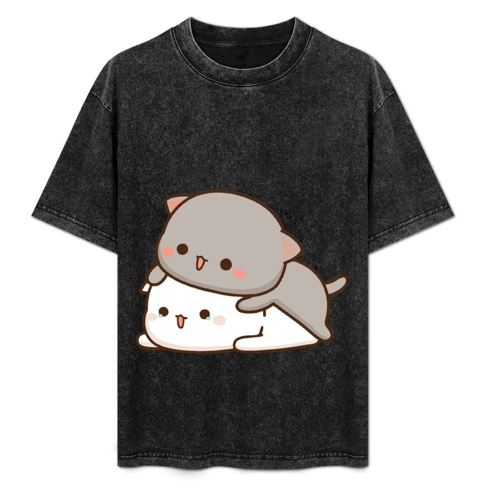 

Customised Peach and Goma Cuddling T-Shirt Long Lasting Casual T-Shirt