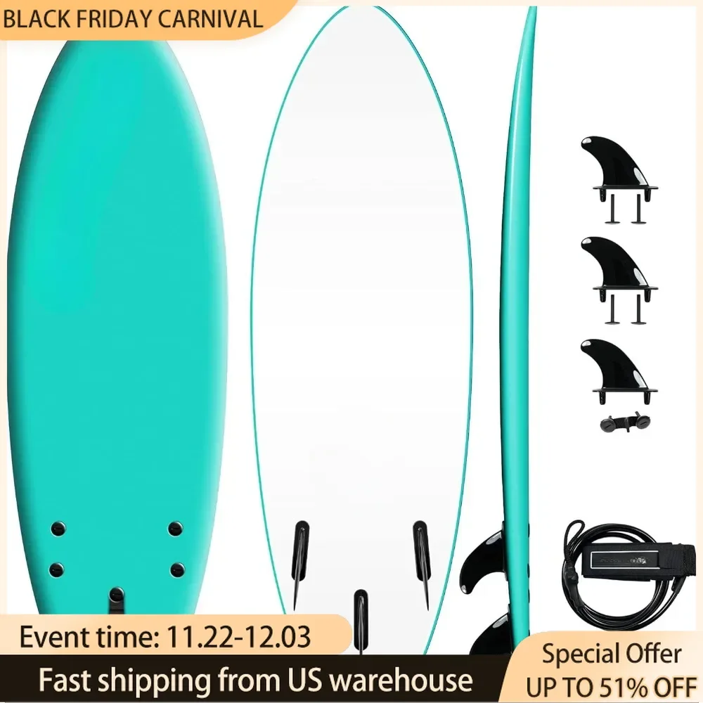 Surf Board 5’6 Original New Modern Swallowtail Surfboard Minty 3-Fins Surfboard for Every Wave Chaser Surf Board