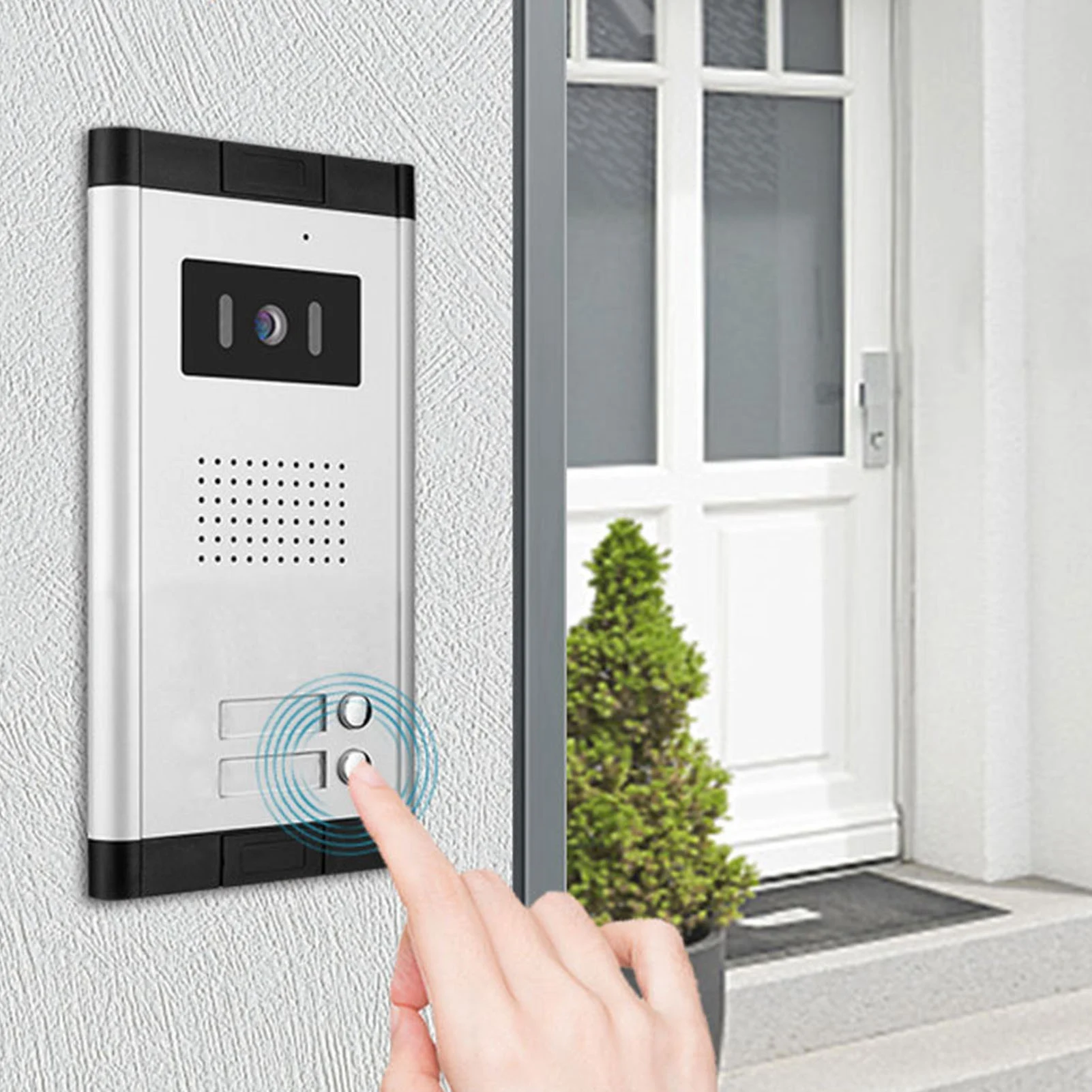 Video Intercom System 7 Inch  Monitors and 1 Night Vision Camera 2 Way Call Visual Doorbell Video Intercom System