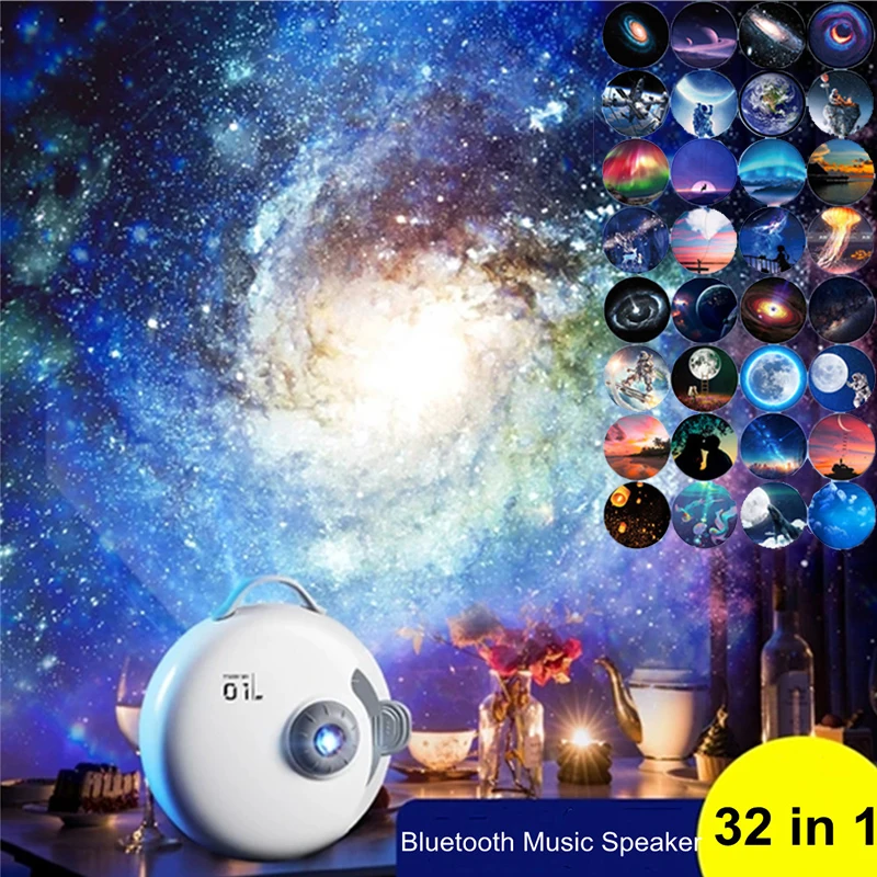 32 in 1 Planetarium Star Projector Galaxy Starry Sky Projectionr Lamp LED Rotating Focusing Night Light For Home Bedroom Decor