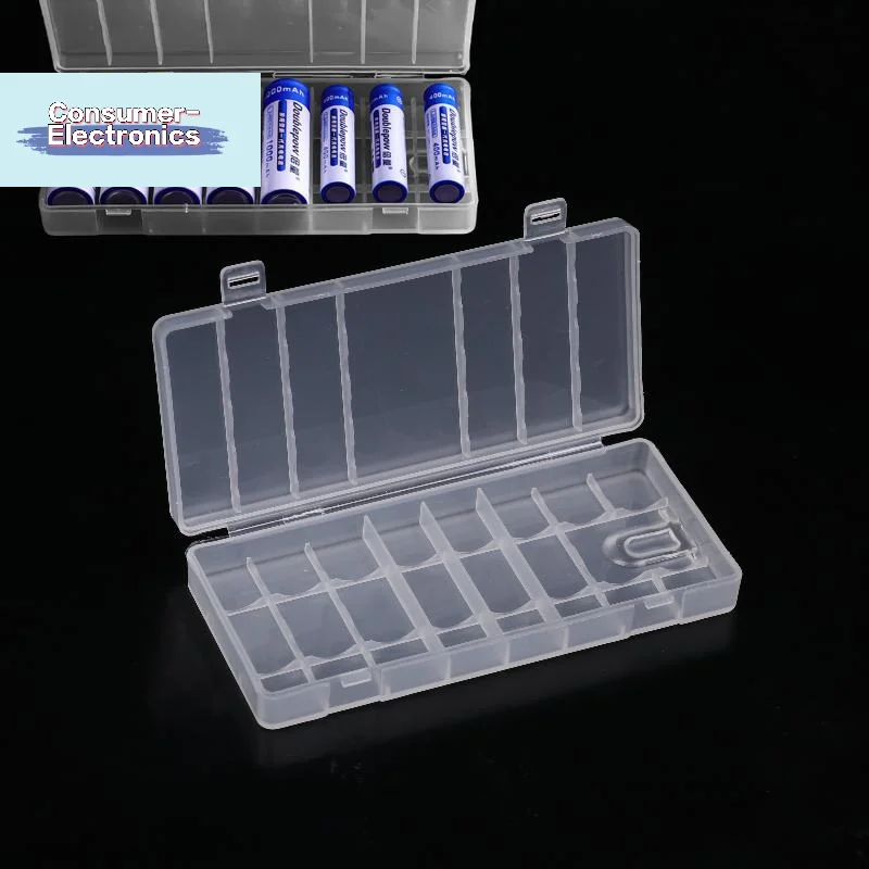 【1Pc Hard Container Holder Case 8 Slots Transparent Plastic Battery Storage Box For AAA/AA Battery Organizer Accessories】