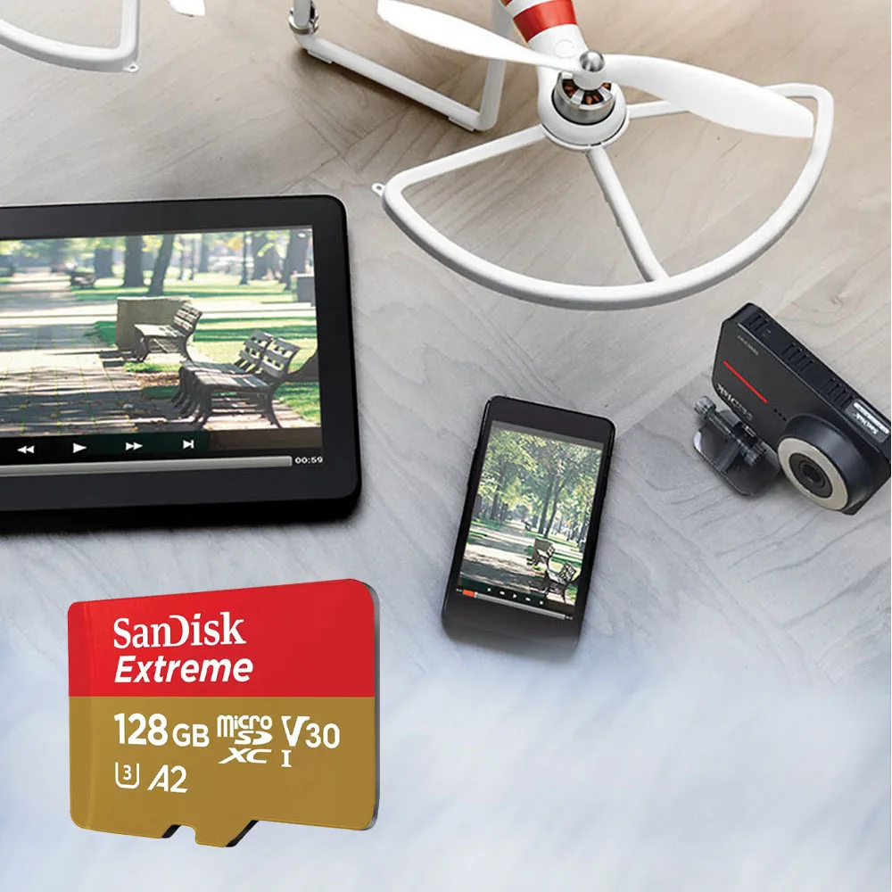 بطاقة ذاكرة سان ديسك مايكرو SD 64 جيجابايت 128 جيجابايت 256 جيجابايت 512 جيجابايت 1 تيرا بايت فئة 10 UHS-1 V30 U3 4K MicroSDXC ماكس 200 ميجابايت/ثانية TF Trans Flash Mikro بطاقة