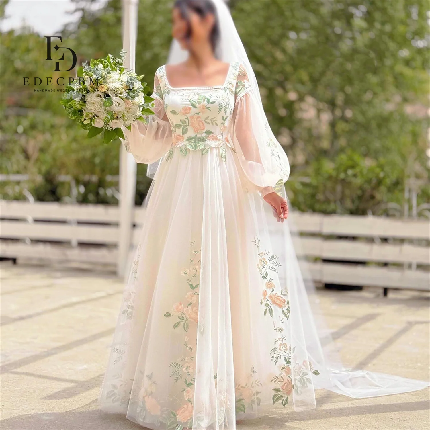 

EDECPBM Роскошные женские вечерние платья трапециевидной формы 2025, роскошное свадебное платье по индивидуальному заказу فساتين سهرة Vestidos De Festa Flowers Prom