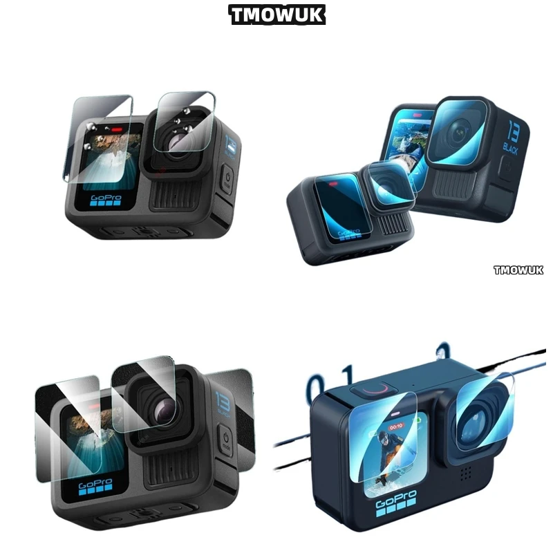 

For GoPro Hero 13 – 9H HD Scratch Resistant Glass Screen Protector With Lens Guard – Full Front Back Cover – Shockproof & Case F