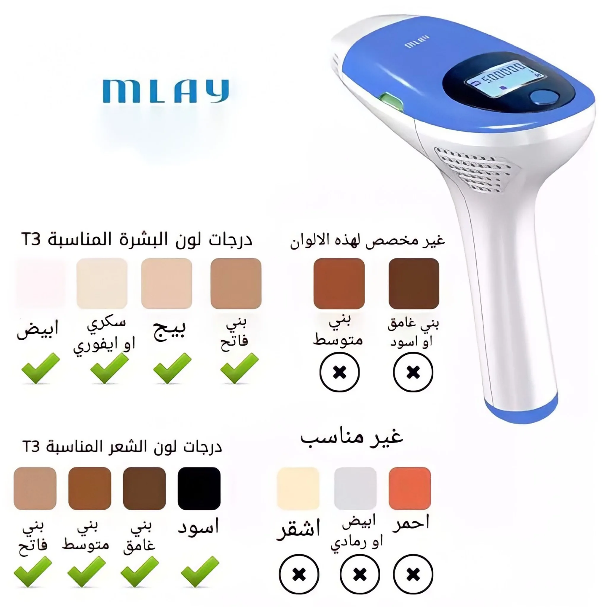 เลเซอร์กำจัดขน Mlay T3 IPL เลเซอร์กำจัดขน Photoepilator เลเซอร์เครื่อง Professional เครื่องกำจัดขนผู้หญิงบิกินี่อุปกรณ์กำจัดขน Face มาเลย์ T3
