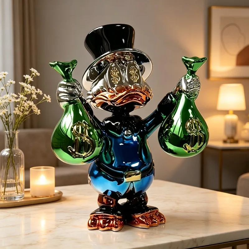 Cool duck home high-end decorative ornaments, indoor living room simple modern handicraft ornaments, trendy play decorations