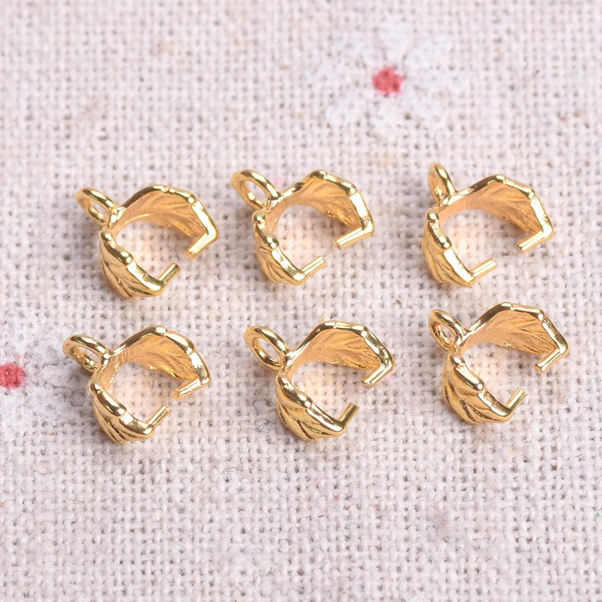 10pcs Gold/Silver/Light Gold Color 9x8mm Copper Metal Connectors Bail Beads Pinch Clasp Clips Pendant Hooks For Jewelry Making