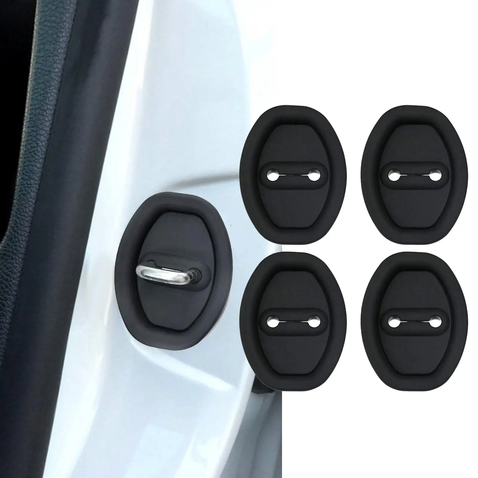 

4 Pieces Generic Car Door Lock Covers Auto Accessories for Sedan Cars