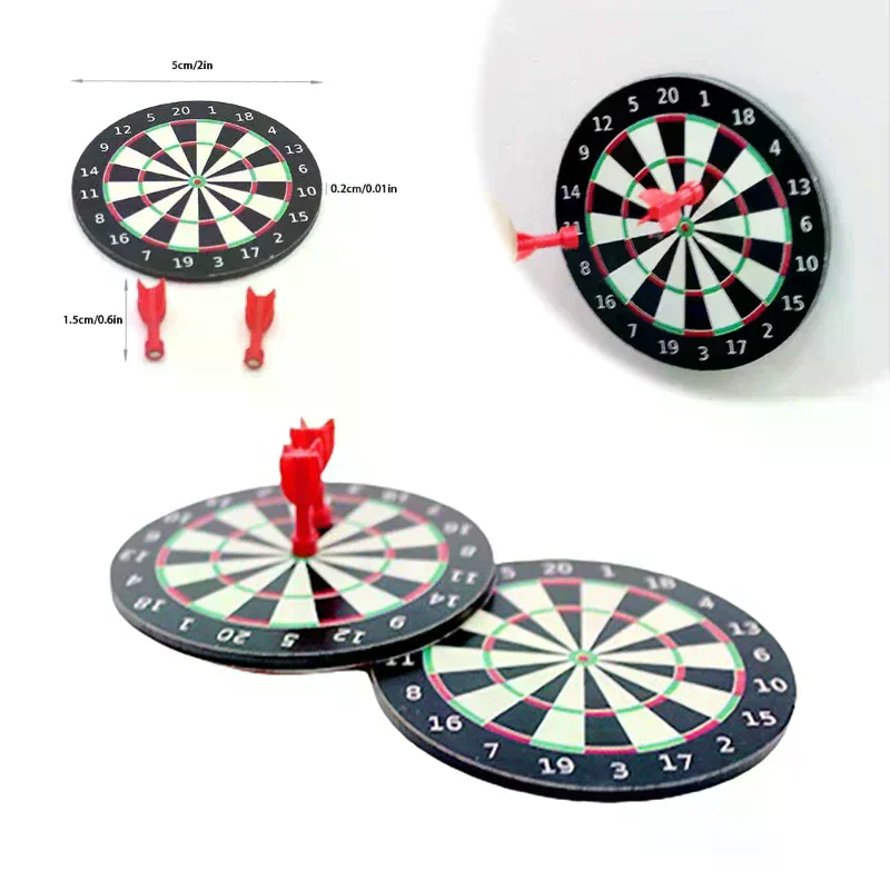 1set Miniature Dollhouse Dart Board Darts Game Set Play Doll House Miniaturas Home Decor Accessories Toy Pretend