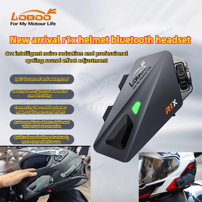 

LOBOO motorcycle helmet Bluetooth headset R1X built-in super battery life quick release version intelligent noise reduction