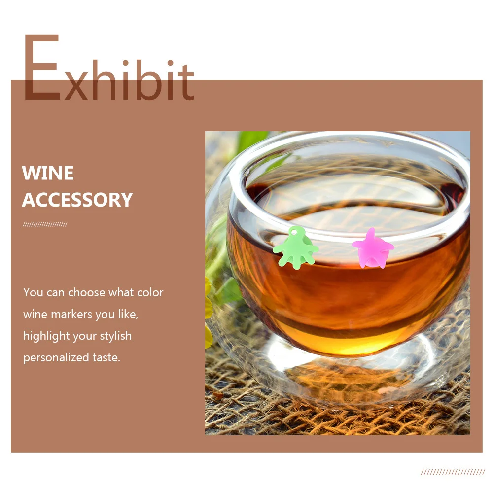 

Набор из 12 силиконовых маркеров для стаканов и бутылок в виде морских животных, декоративные, для удобной идентификации напитков