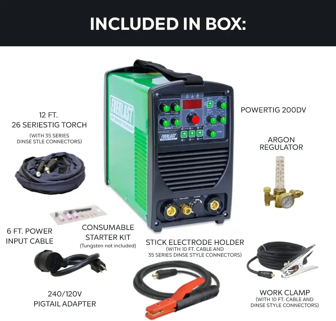 201 DC TIG Stick Welding Machine 110v/220v Dual Voltage with Lift Start and High Frequency Modes for Precise DC Welding