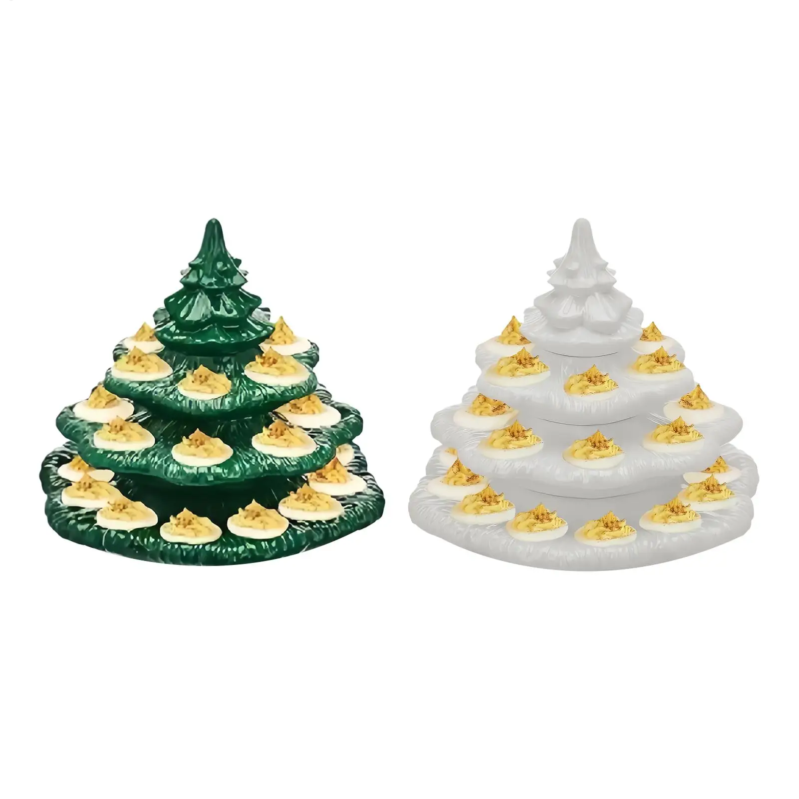 4 Layer Christmas Tree Deviled Egg Tray Stand 26 Hole Party Serving Platter Thanksgiving Picnic Barbecue Tableware Snack Holder