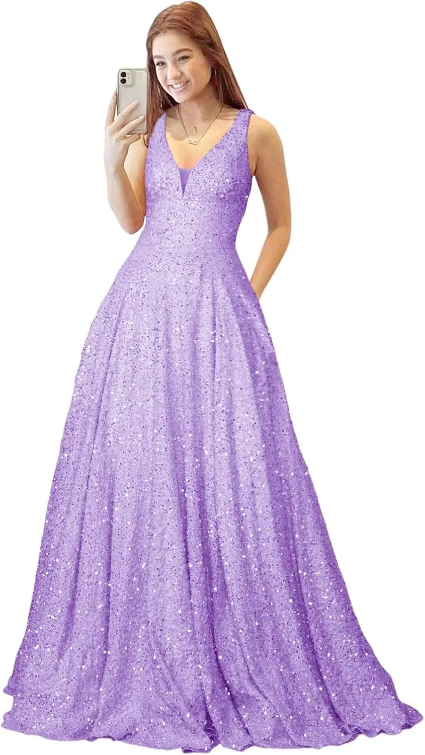 فستان حفلة موسيقية نسائي طويل 2025 مثير على شكل حرف V فستان سهرة على شكل حرف A فساتين حفلات عسكرية فستان سهرة