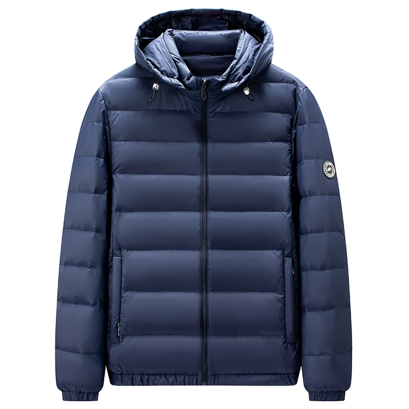 Winter new Thick men's Down Jacket casual lightweight Hooded Detachable Warm White duck down jacket men's Puffer Coat