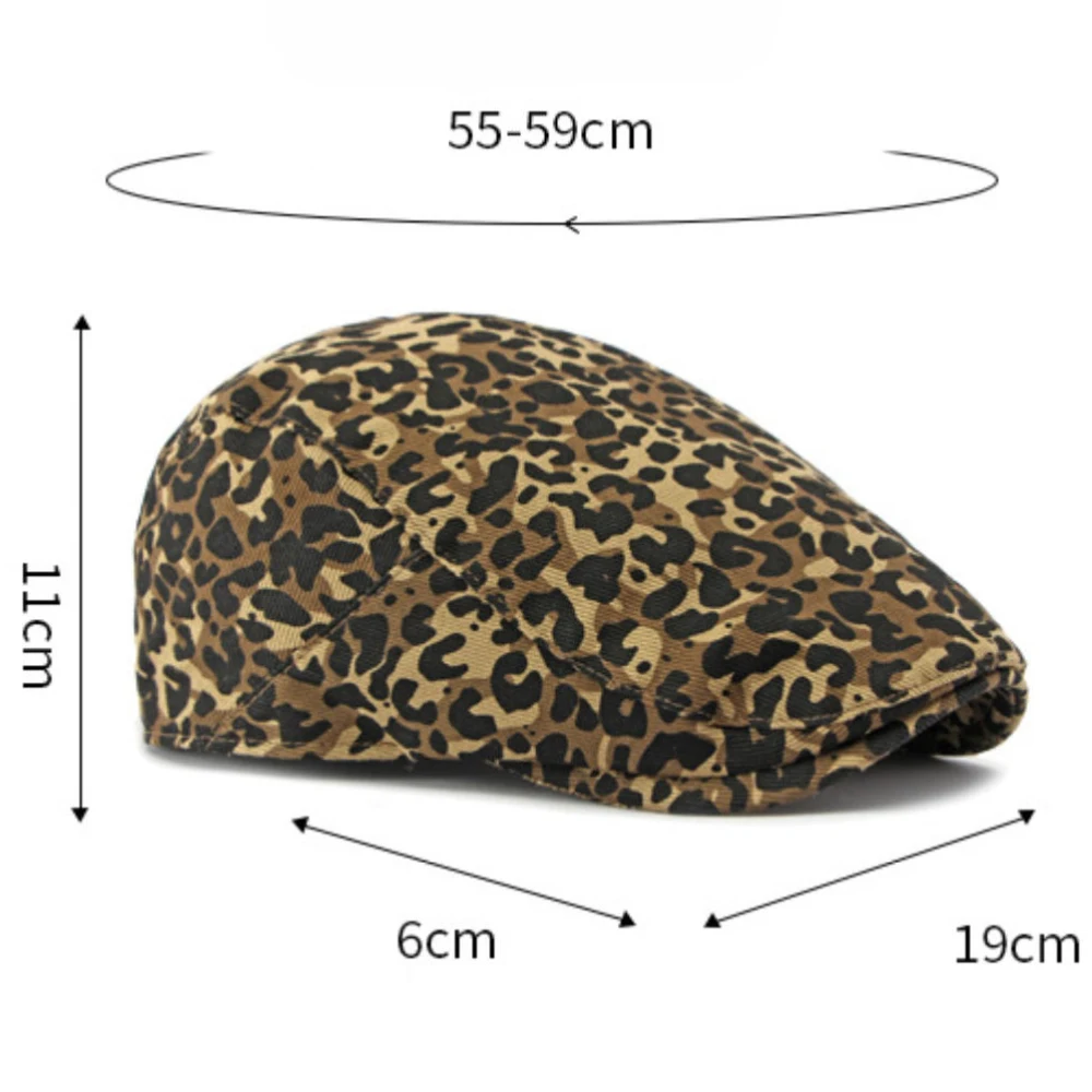 HT5119 Herren- und Damen-Baskenmützen Retro Künstler-Mütze Leopard Ivy Flat Cap Unisex Verstellbare Achteckige Baskenmütze – Detail 12
