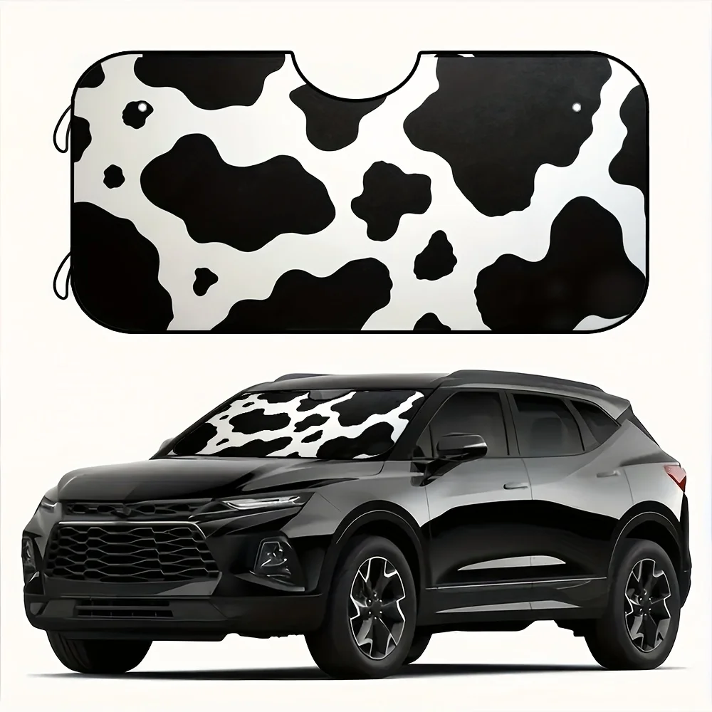 

1 шт., складной автомобильный солнцезащитный козырек с забавным коровьим дизайном, которые блокиют врем солнечным светом и УФ-лучи, сохранит ваш внедорожник или грузовик