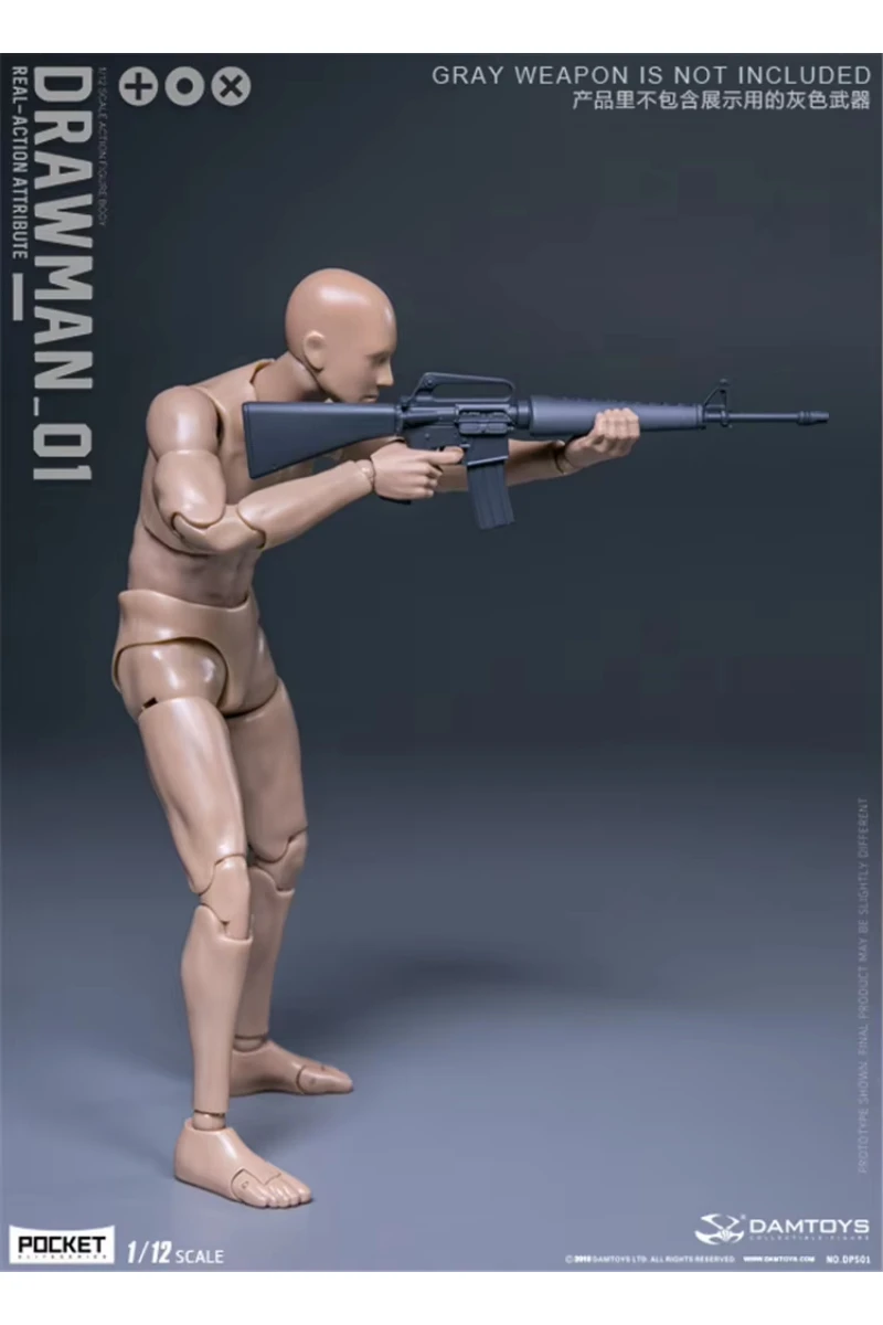 DAMTOYS 1/12 Skala DPS01 DPS02 Męski Żołnierz Malarski Rysunek Test Super Elastyczny Ruchomy Model Ciała 6-calowe Figurki Akcji Kolekcja