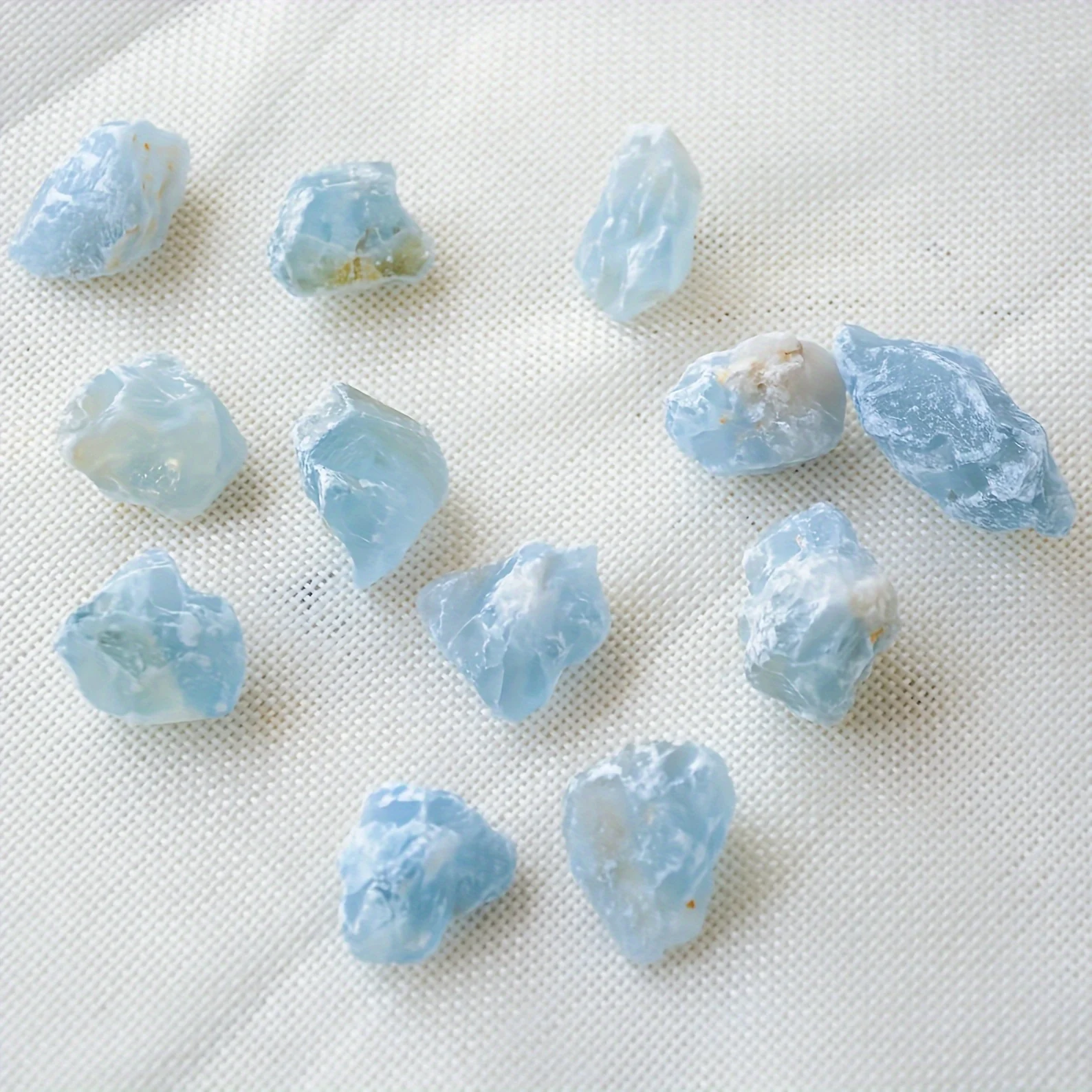 الأحجار الخام Celestite ، قطع الخام الصغيرة ، Celestite ، نقاط ، بلورات زرقاء #2