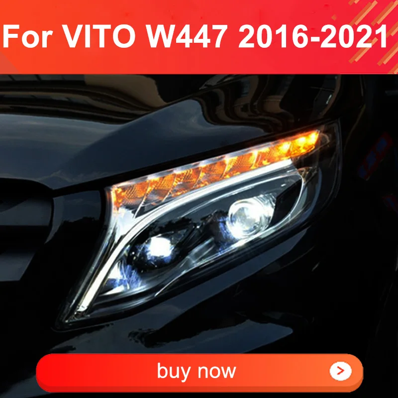 Full LED Headlights for Benz Vito 2016-2021 Headlights Plug and Play LED DRL Dynamic Turning Projector Lens Front Head Lights