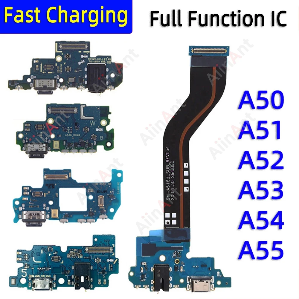 Dock USB Charger Fast Charging Port Connector Board Flex Cable For Samsung Galaxy A50 A50S A51 A52 A52s A53 A54 A55 4G 5G