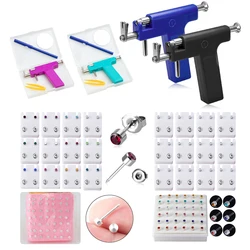 4mm Reusable Body Nose Lip Earring Piercing Tool Ear Piercing Gun Professional Ear Piercing Kit Stud Earring for Salon Home Use