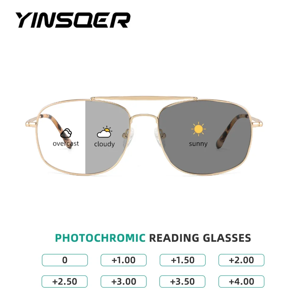 

YINSQER Cooling Glasses Men Retro Classic Reading Glasses Women Luxury Brand Photochromic Lens Sunglasses for Women Trend 2024