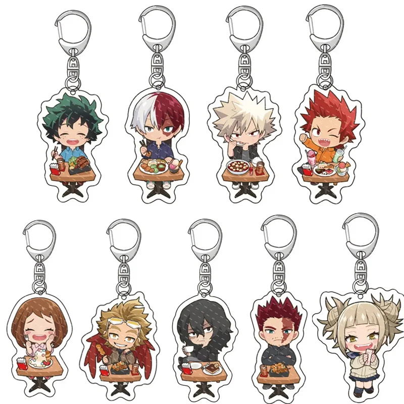 Fashion Anime My Hero School Keychain Cartoon Character Midoriya Izuku Deku OCHACO Acrylic Key Chain Fans Collection Jewlry Gift