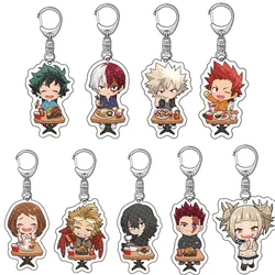 Fashion Anime My Hero School Keychain Cartoon Character Midoriya Izuku Deku OCHACO Acrylic Key Chain Fans Collection Jewlry Gift