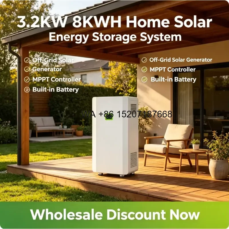 Wmwmnu 3.2KW 8KWh Complete Off Grid Solar All in One Storage System Hybrid Inverter LiFePO4 Battery for Residential Projects