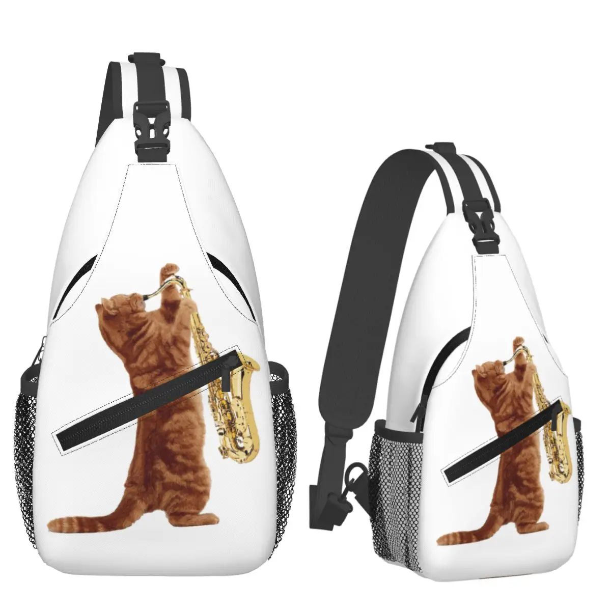 Saxophone Player - Music Art Girls Y2k Graphic Chest Bag Men Sling Crossbody Backpack Chest Bag Traveling Daypack Shoulder Bag